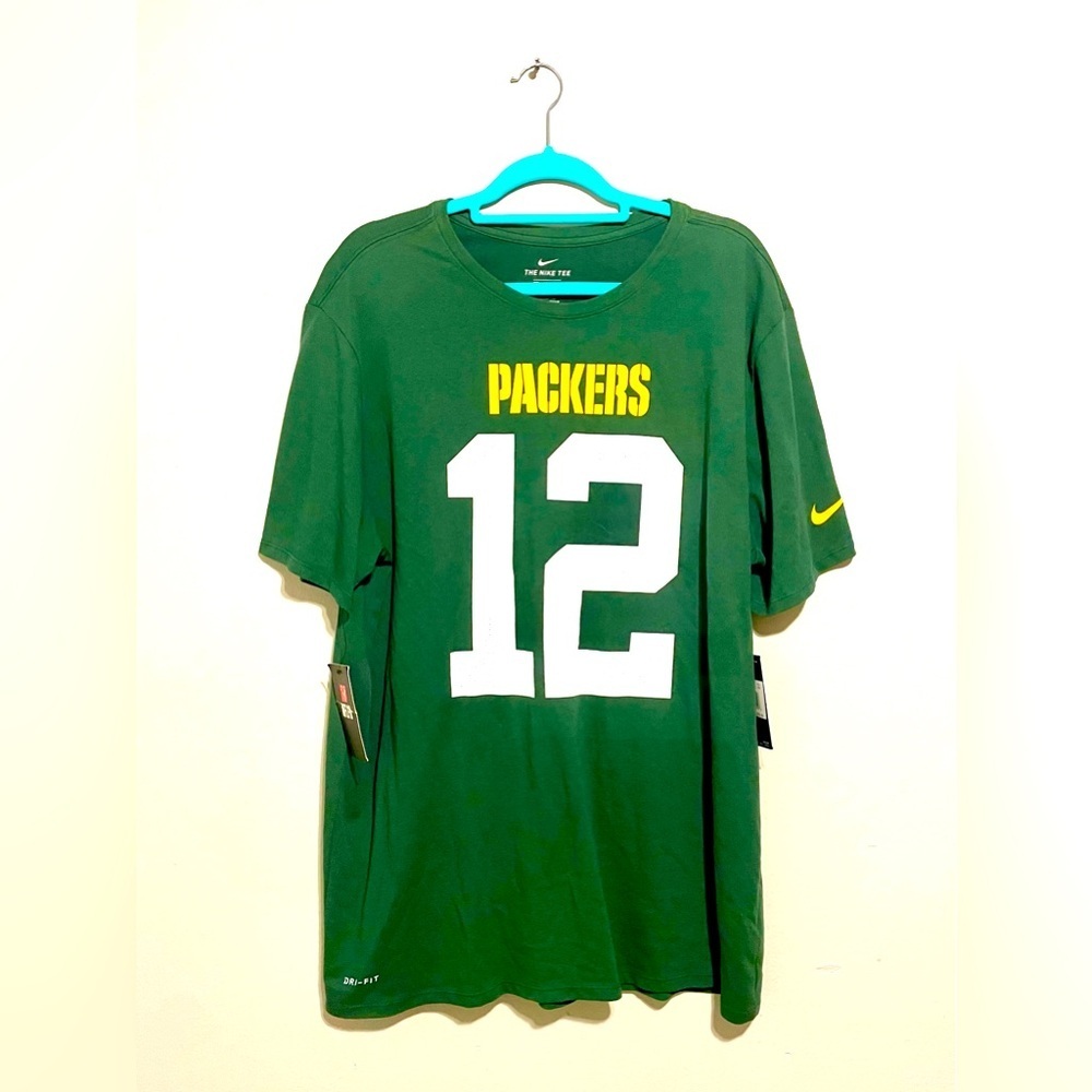 NWT MENS THE NIKE TEE‎ GREEN BAY PACKERS # 12 RODGERS T-SHIRT SZ XXL